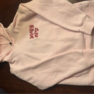 Pink Hoodie with Graphic Text